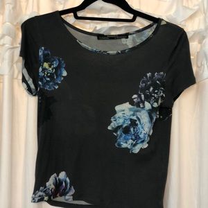 Cropped floral All Saints top